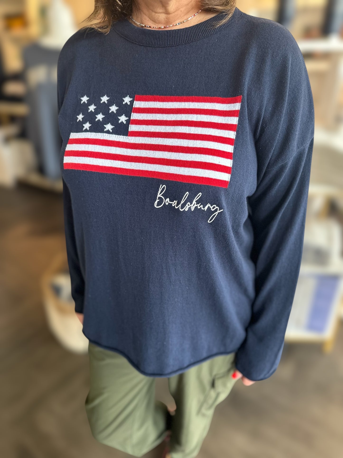 Flag Boxy Sweater: State College & Boalsburg Editions - Town Pride State College